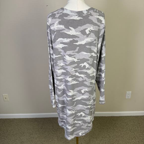 Athleta Balance Camo Gray Sweatshirt Mini Dress US Women's 1X Plus - Picture 4 of 8